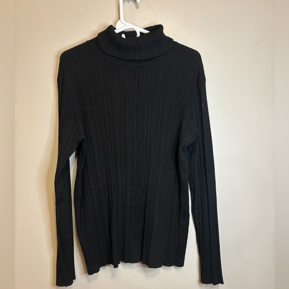 Time and Tru Black Ribbed Sweater